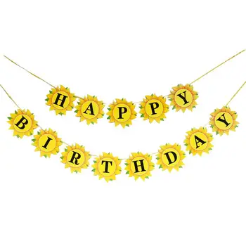 

HAPPY BIRTHDAY Garland Sunflower Banner Party Decoration Creative Paper Bunting Banner Birthday Party Decoration