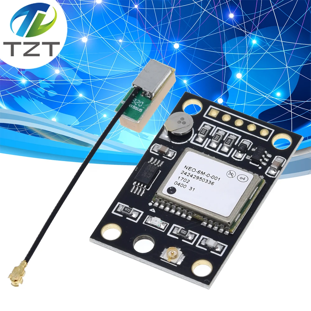 Módulo neo6mv2 de tzt GY-NEO6MV2 NEO-6M gps com controle de vôo controlador eeprom mwc apm2 apm2.5 grande antena para placa arduino