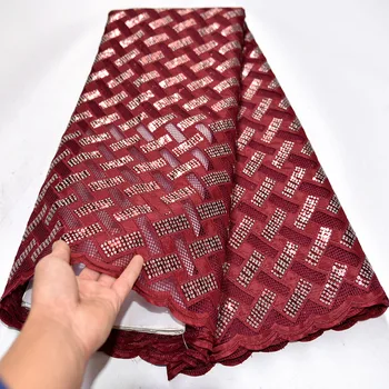 

Sequins Lace Fabric High Quality African French Tulle Lace Fabric Embroidery For Sequins Lace Nigeria Party Dress