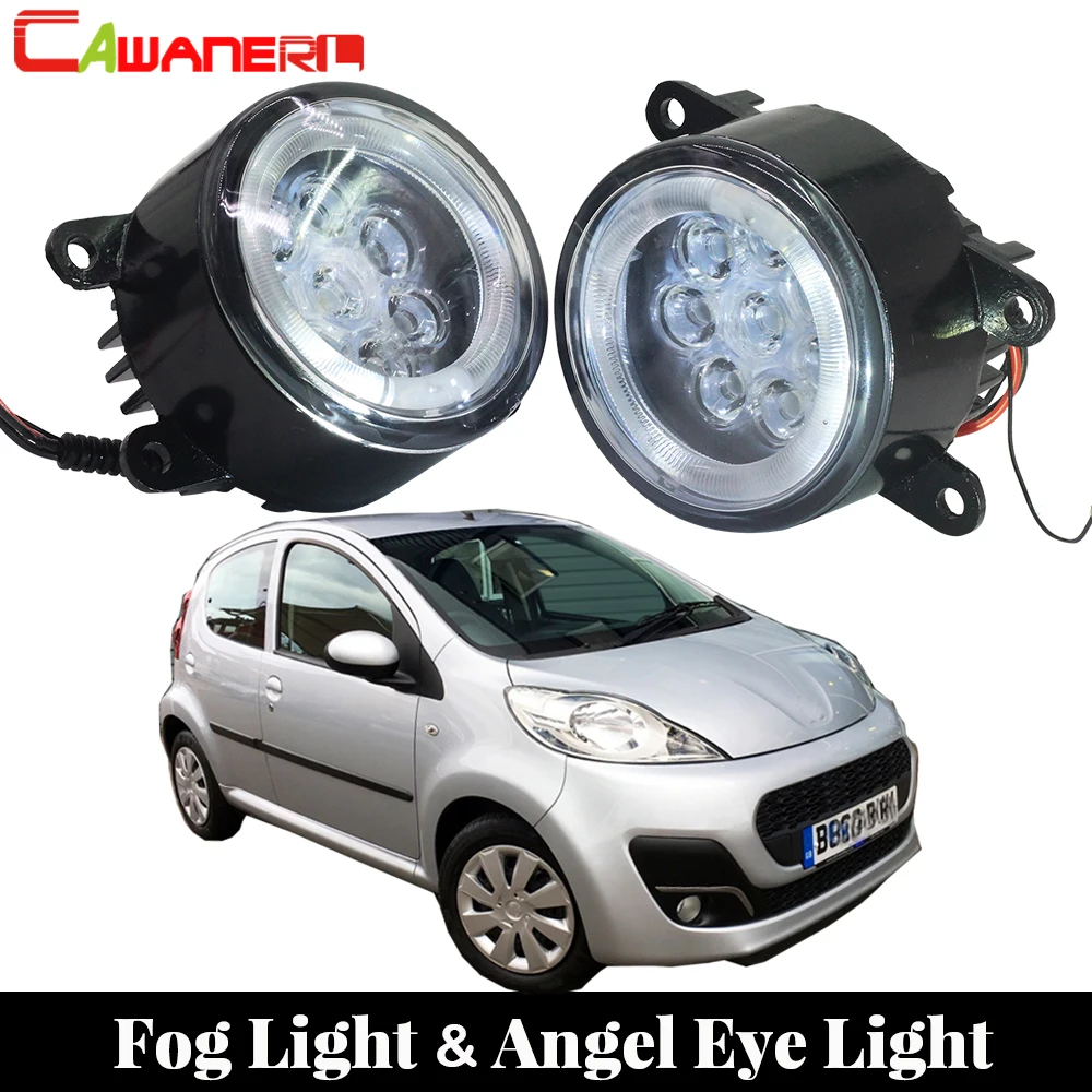 Cawanerl Car Styling LED Lamp Fog Light Angel Eye Daytime Running DRL 12V 2 Pieces For Peugeot 107 Hatchback 2005 Onwards | Автомобили и