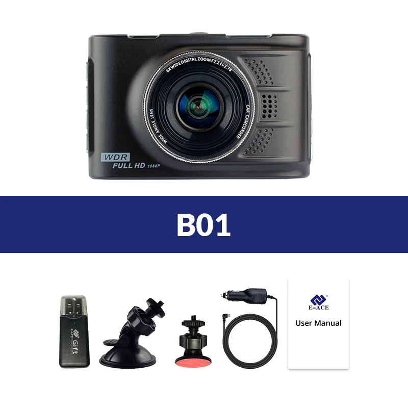 E-ACE B01 автомобильная камера, Автомобильные видеорегистраторы, мини видеорегистратор, 3,0 дюймов, Full HD, 1080 P, авто регистратор, видеокамера, видеорегистратор