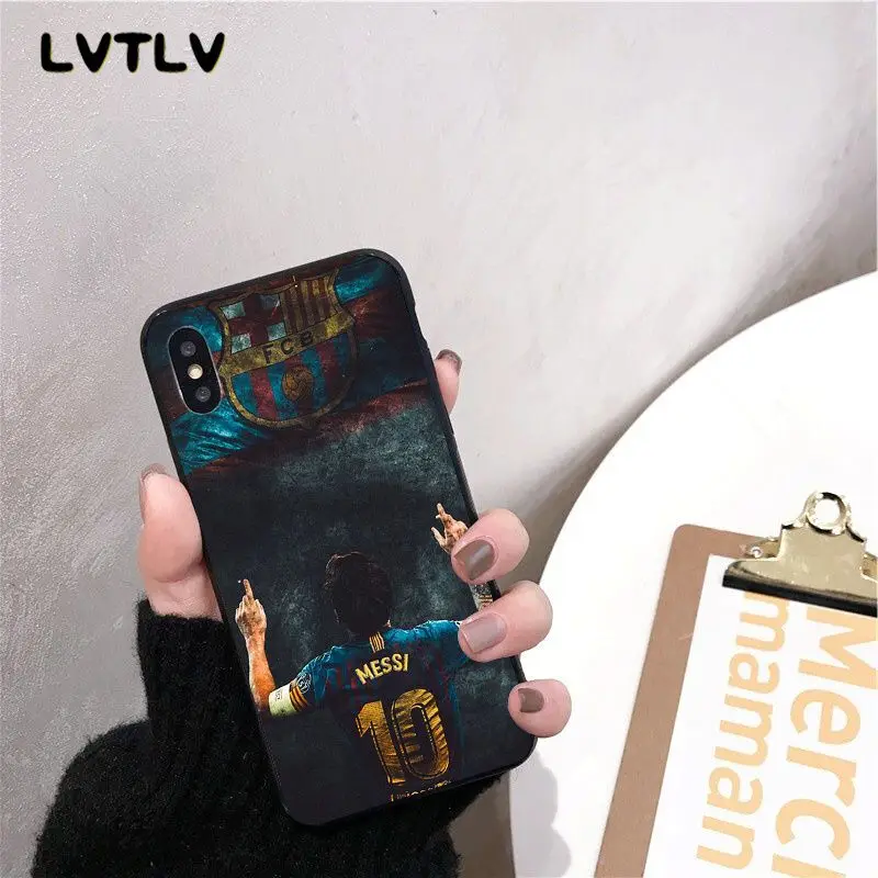 LVTLV Messi футбол Coque Оболочка Чехол для телефона для iPhone 11 pro XS MAX 8 7 6 6S Plus X 5 5S SE XR чехол