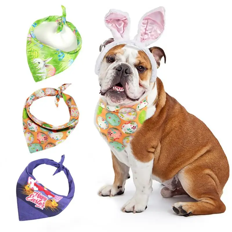 3PCS Easter font b Pet b font Bandana Fashion Cute font b Pet b font Scarf
