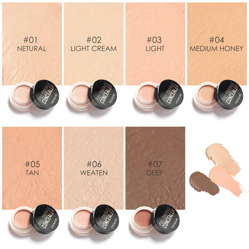 Concealer Cream FOCALLURE Waterproof Full Coverage Long-lasting Oil-control Moisturizing Lightweight Foundation Makeup Cosmetics