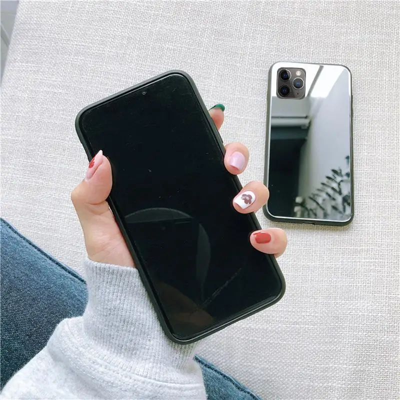 Косметический зеркальный чехол для телефона iphone 11 Pro Max 11Pro 10 X XS XR 7 8 6 Plus 6s роскошный блестящий мягкий чехол из ТПУ
