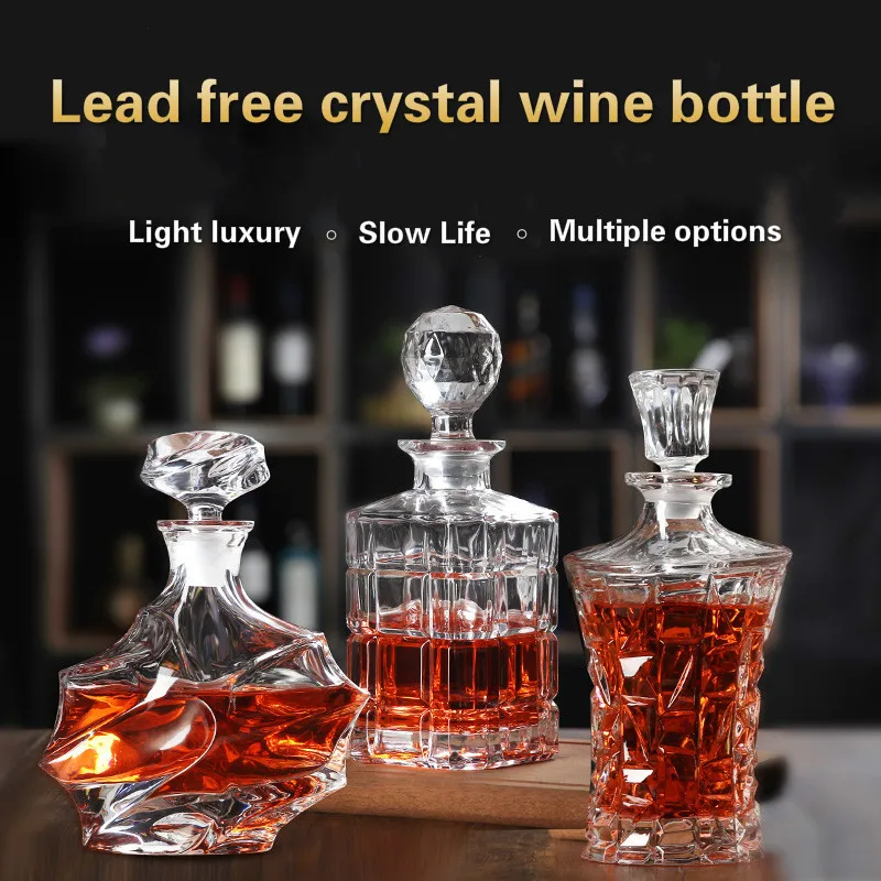 

Thickened Whiskey, Foreign Wine Bottles, Wine Decanters, Wine Decanters with Lids, Wine Storage Devices, Glass Sealed Empty Cans