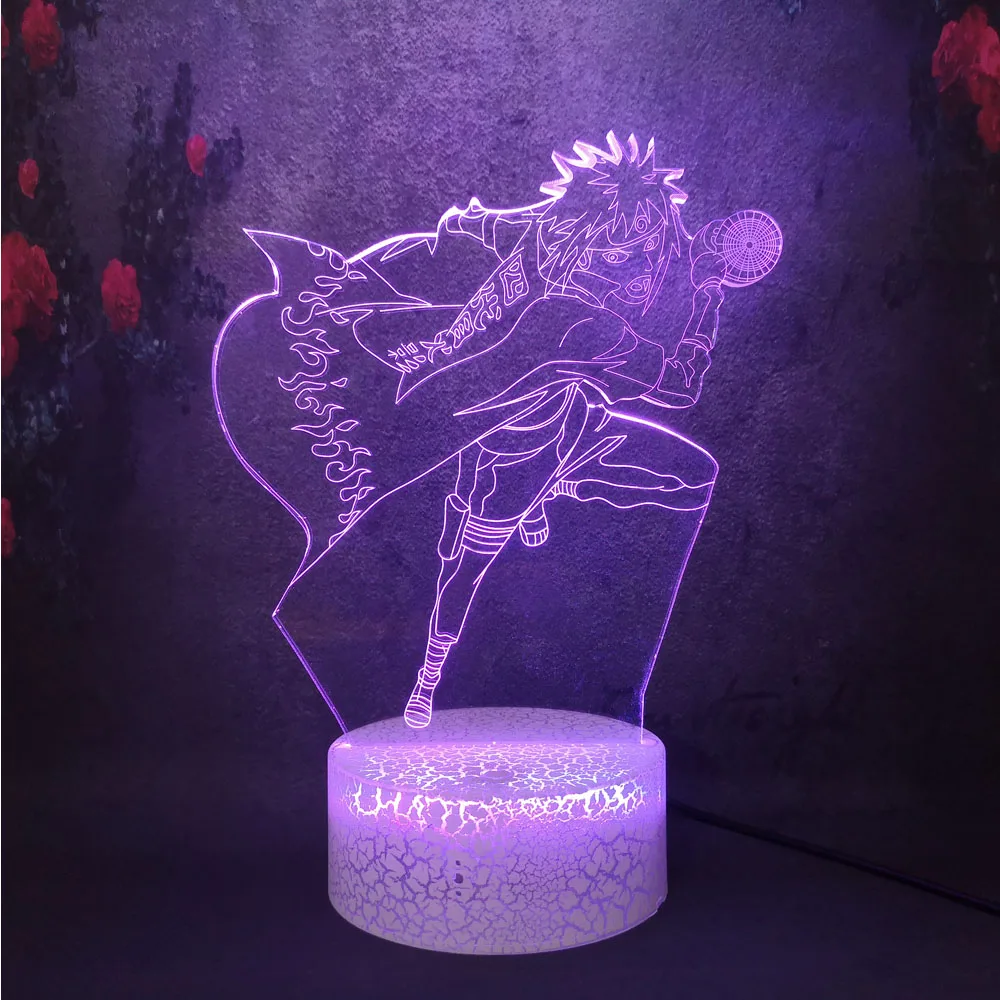Рисунок из мультфильма; креативное комиксов рисунок светодиодный 3D стол Ночной светильник лампа Узумаки Наруто отец Uzumaki USB Plug ночники 7 цветов флэш-памяти