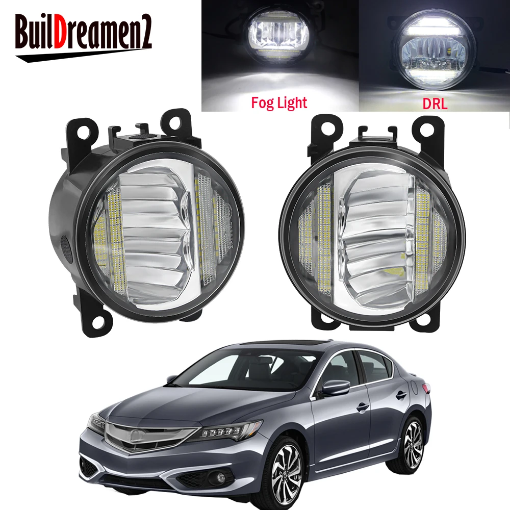 

2in1 дизайн передний бампер автомобиля туман светильник сборки светодиодный DRL дневная ходовая лампа 30 Вт H11 12V для Acura ILX 2013 2014 2015 2016