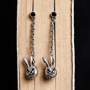 

925 Sterling Silver Fat Rabbit Long Earrings Jewelry Female Fashion Accessories Drop Earrings Simple For Women Trend Style