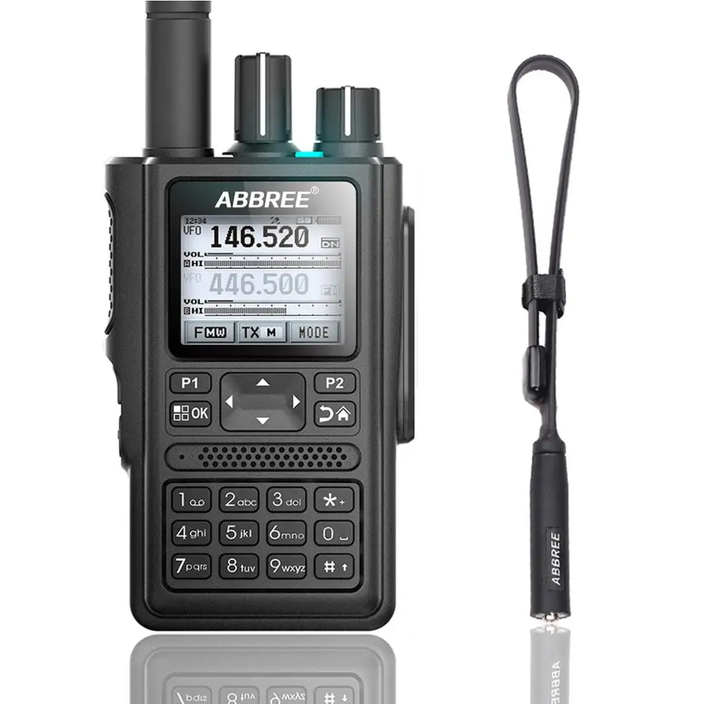ABBREE AR-F8 gps высокой мощности все полосы(136-520 МГц) Частота/CTCSS обнаружения 1,77 lcd 999CH рация 10 км дальность - Цвет: add tactical antenna