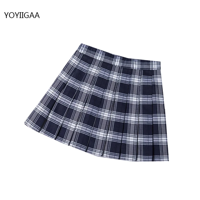 Summer Women Pleated Skirt High Waist Female Plaid Skirts Preppy Style Ladies Girls Dance Mini Skirt Fashion Chic Woman Skirts a9