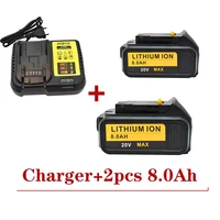 NEWEWT 20V 8000mAh for Dewalt Power Tool Battery for Dewalt DCB180 DCB181 DCB182 DCB201 DCB201-2 DCB204-2+ 3A Charger