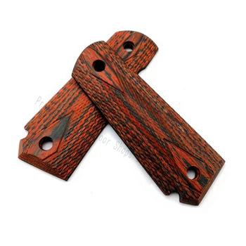 

TOtrait 2Pieces Tactics Pistol 1911 Grips High Polished Wood Grips custom Grips CNC Material 1911 accessories