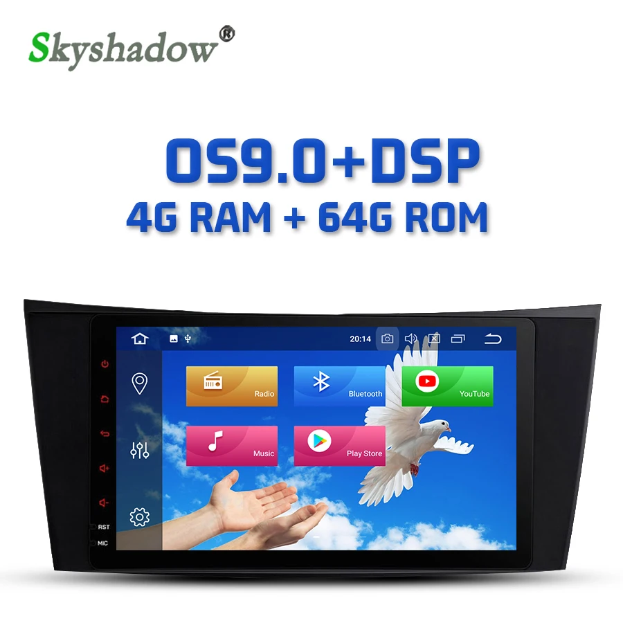 IPS DSP Android 9 0 4 Гб + 64 ГБ 8 ядер дюймов Автомобильный dvd-плеер GPS карта RDS радио Bluetooth для