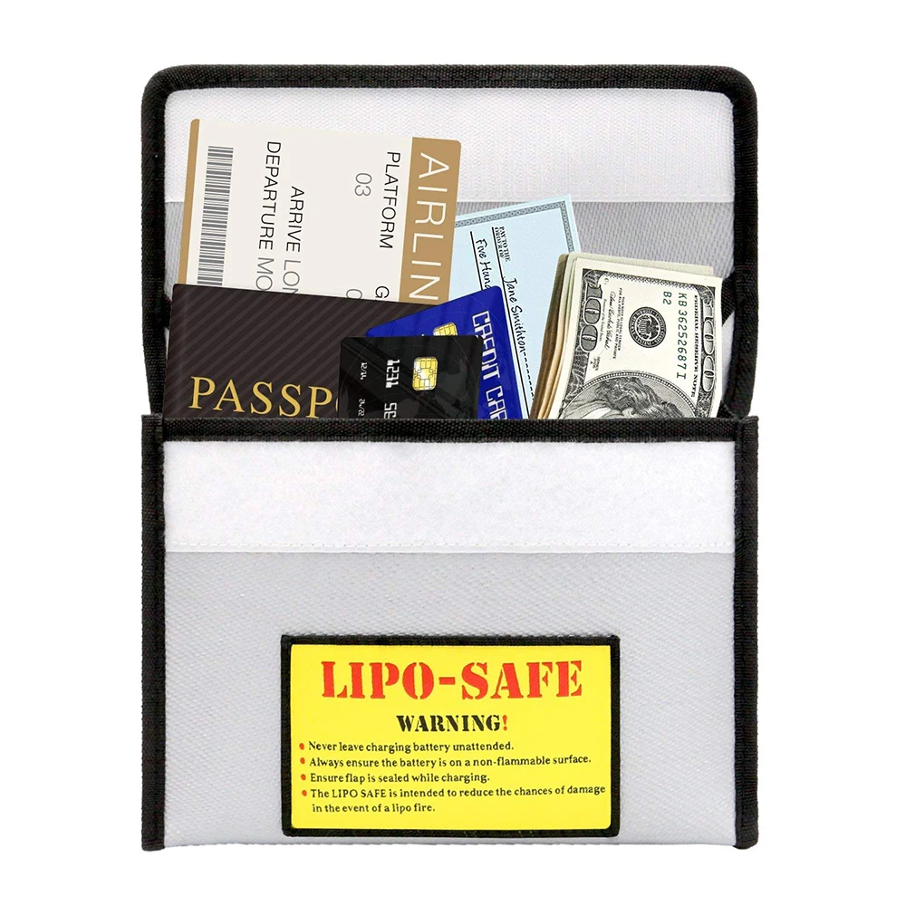 

Fireproof Explosionproof Lipo Battery Safe Bag Handheld Heat Resistant Pouch Sack for Battery Charge & Storage 240 * 180 * 65mm