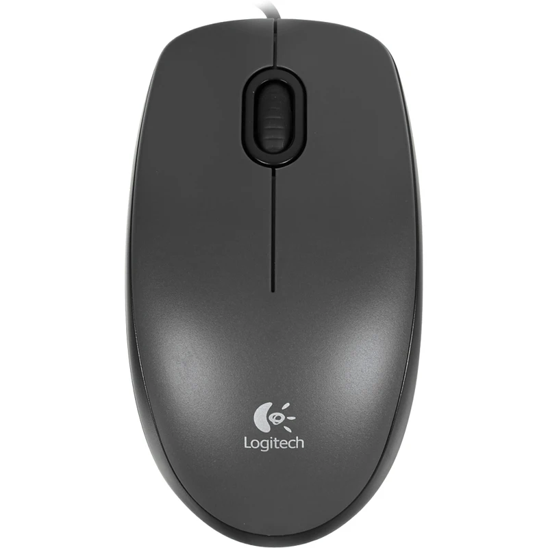 Мышь LOGITECH M100, проводная, USB, черный и темно-серый