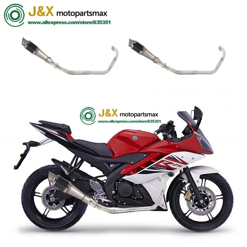 Для yamaha YZF R15 MT15 MT-15 2008- среднего звенья трубы глушителя дБ-убийца полная выхлопная система мотоцикла побега слипоны