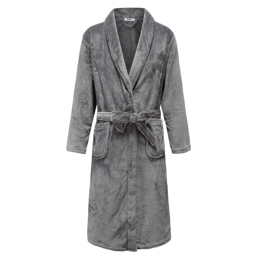 Большой размер 3XL для мужчин и wo Мужская домашняя одежда однотонное кимоно Халат коралловый флис домашний халат с v-образным вырезом одежда для сна