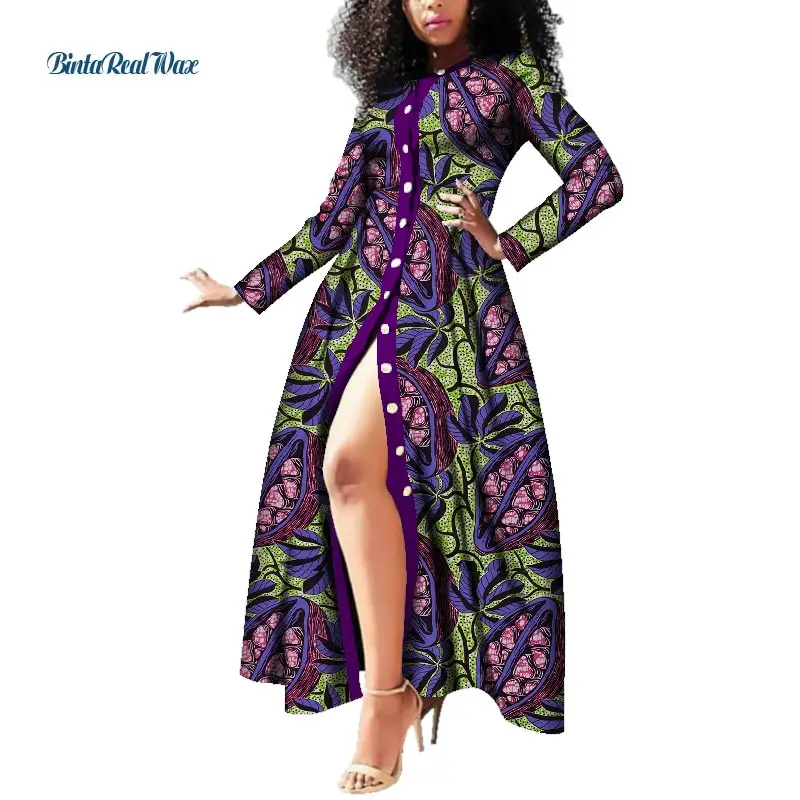 18 Африканские платья для женщин с восковым принтом, длинные платья Vestido Bazin Riche Dashiki, женская одежда в африканском стиле WY3785 - Цвет: 18