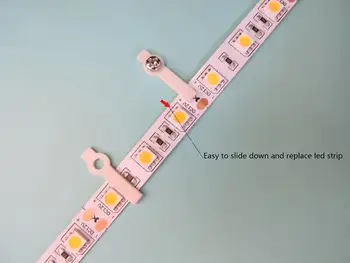 

50 PCS Plastic Mounting Clip Fixing Bracket for 5050 5630 LED Strip Light, Come with Screws(for 10mm Wide Non-waterproof jk486