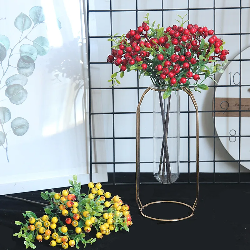 Рождественская ягода ветка из фасоли, искусственный цветок, Декор для дома, свадьбы, держащий цветок, гирлянда, материалы, пена, зеленое растение, фрукты, подарок