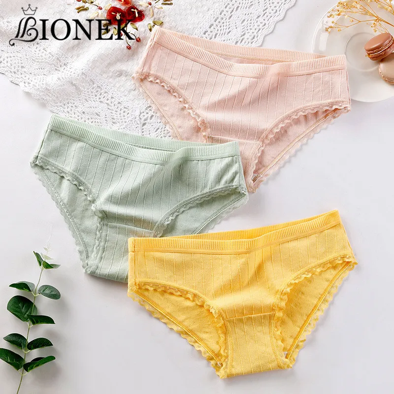 

BIONEK Ladies Briefs Cotton Antibacterial Panties Middle Waist Female Sexy Underwear Breathable Seamless Large Size Underpants