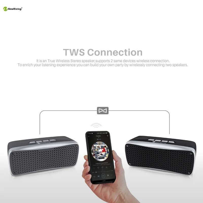 ABKT-Newrixing Nr-2033 Bluetooth динамик открытый Ipx4 водонепроницаемый беспроводной стерео портативный динамик