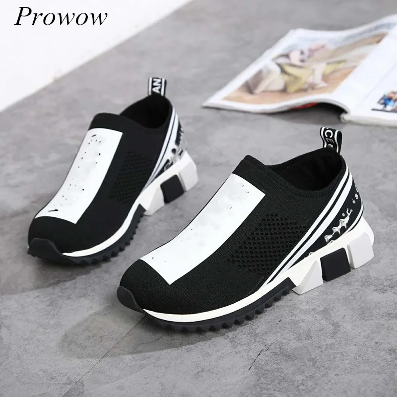 

Prowow 2019 Spring And Autumn Fashion New Mesh Knit Socks Shoes Breathable Sports And Leisure Sports Running Shoes