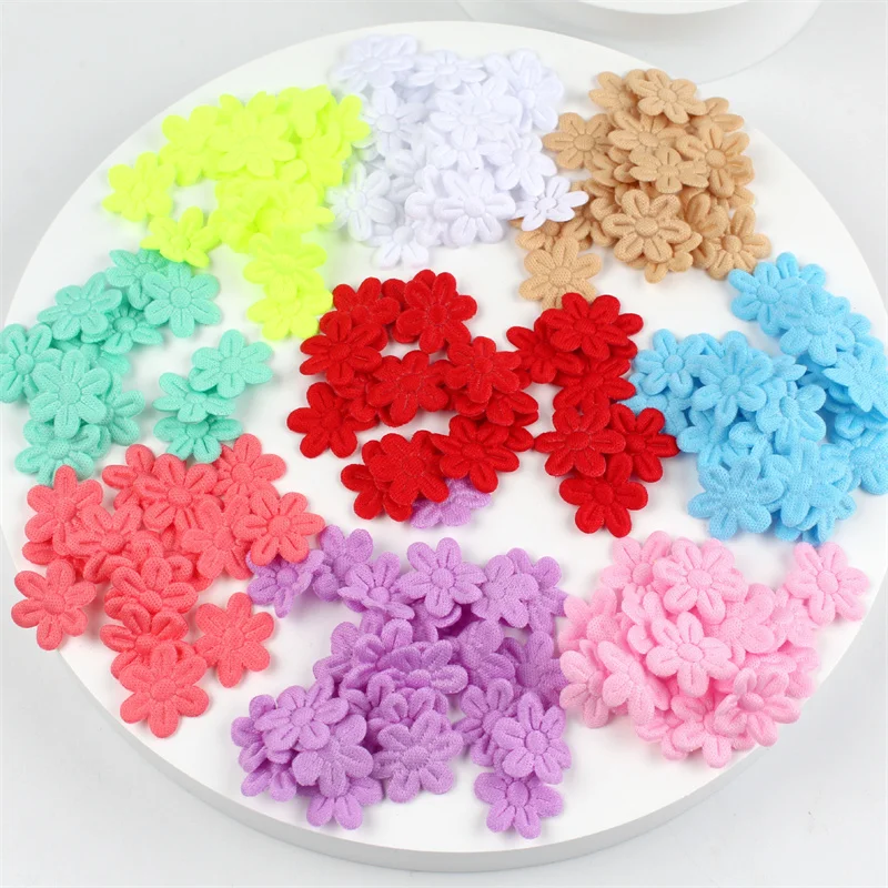Hair Accessories 100pcs Five-petal Wedding Flower Embossing DIY Sewing Craft Children's Jewelry Cloth Stickers