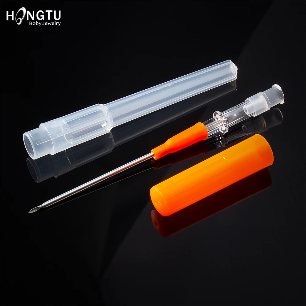 1PC Surgical Steel Catheter Cannula Piercing Needles 14G 16G 18G 20G Body Jewelry Piercings Kit Sterilized Body Tattoo Needles