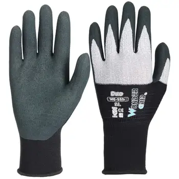 

Gray Wonder Grip Work Gloves Safety Coldproof Resistance Nylon Protection Gloves Anti Slip Quick Easy to Dig Plant