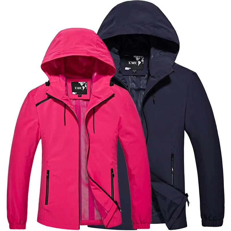 

Outdoor Waterproof Jacket Men And Women Single Layer Thin Four Sides Elasticity Unlined Coat Plus-sized Breathable Mountaineerin