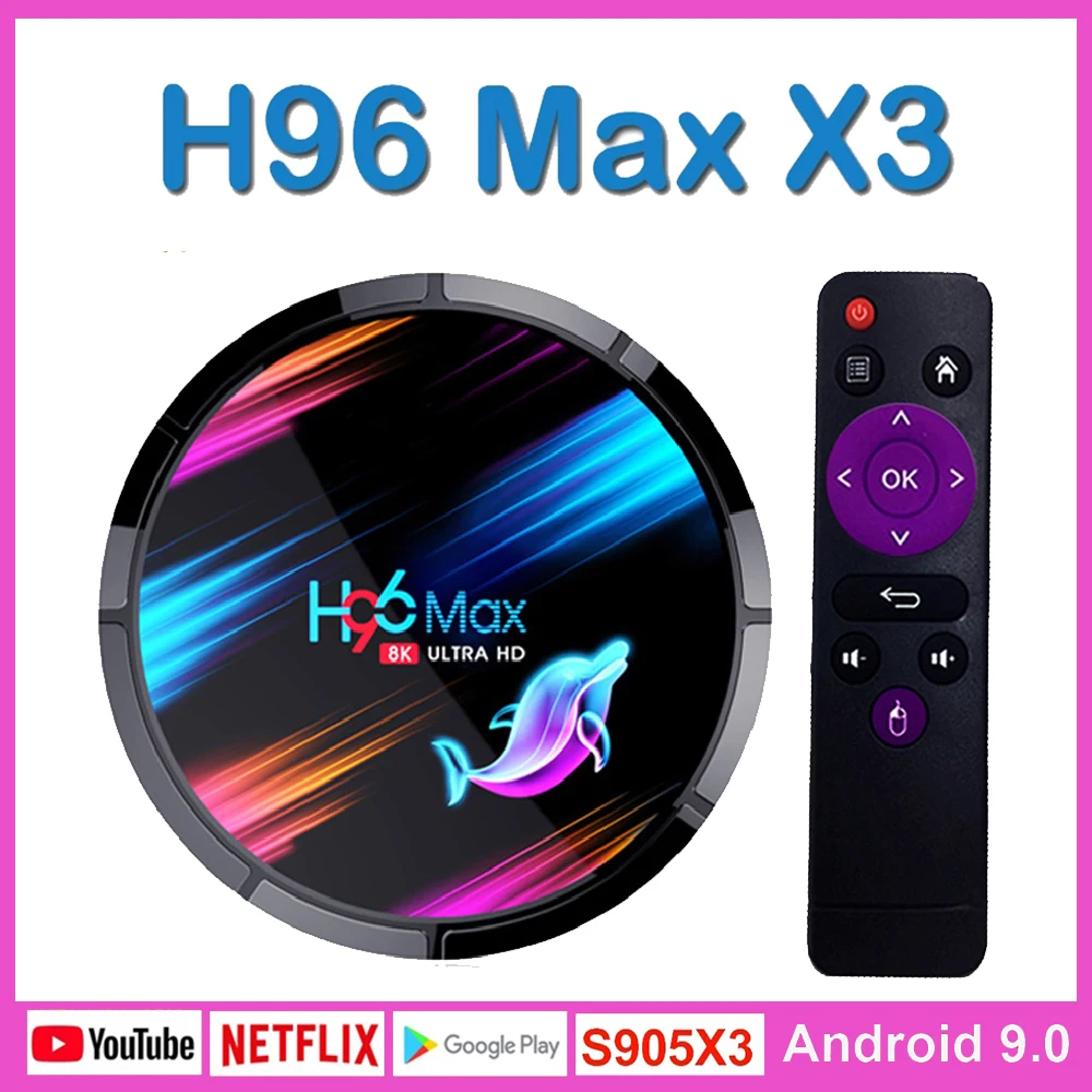 Смарт ТВ-бокс H96 max x3 android 9 0 iptv Netflix Youtube HD tv box Android Box Google Voice Assistant smart TV | Электроника