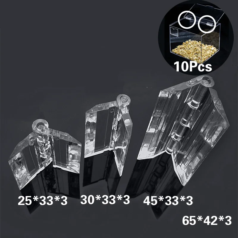 

10Pcs Transparent Plastic Folding Hinges Durable Clear Acrylic Hinge Tools Cabinet Hardware Furniture Cabinet Door Hinges