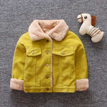 

Corduroy Lapel Jacket Warm Cotton Coats Kids Boy Jacket Coat Outerwear Corduroy Coat for Boys Girls