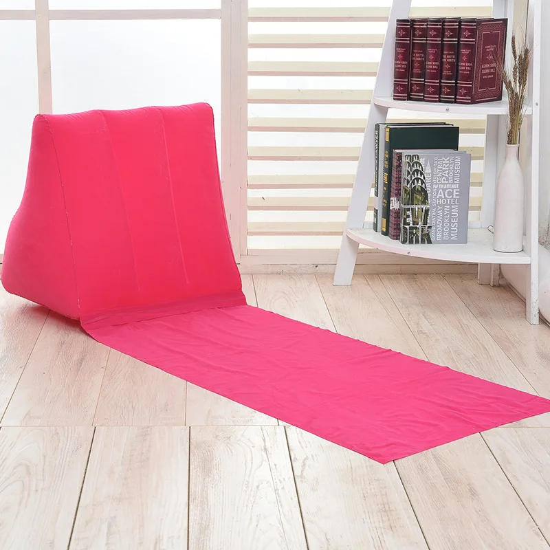 Inflatable Couch Inflatable Lounger Air Soft Beach Mat Outdoor Portable Relax Back Pillow Folding Seat Cushion Beach Traveling Camping Mat
