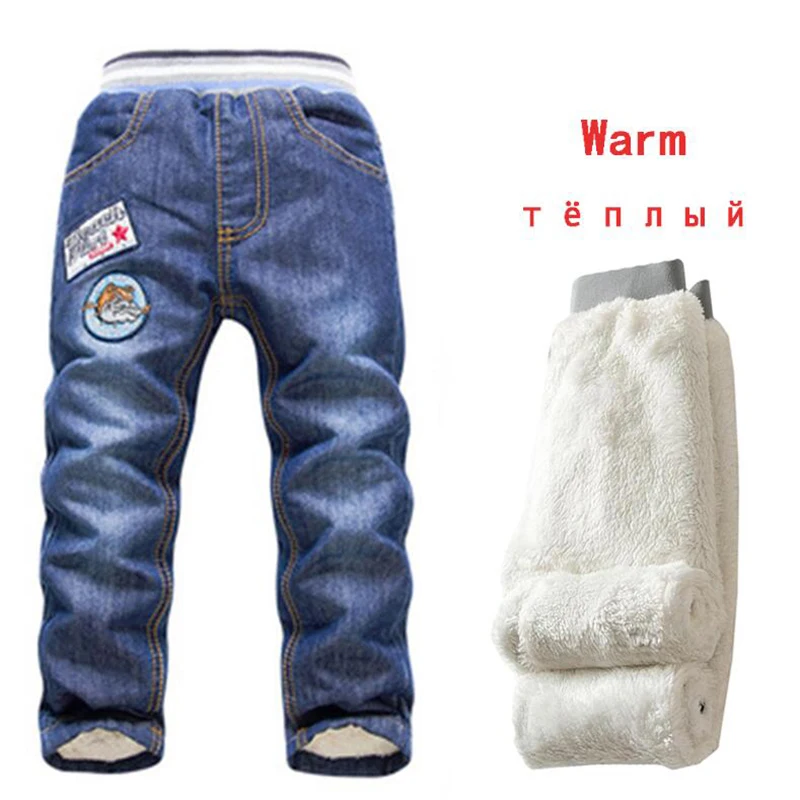 

2-7Y Boys Jeans Pants 2019 Add Wool Warm Clothes Children Washed Denim Jeans Boys Long Trousers Baby Boy Jeans Pants Winter Jean