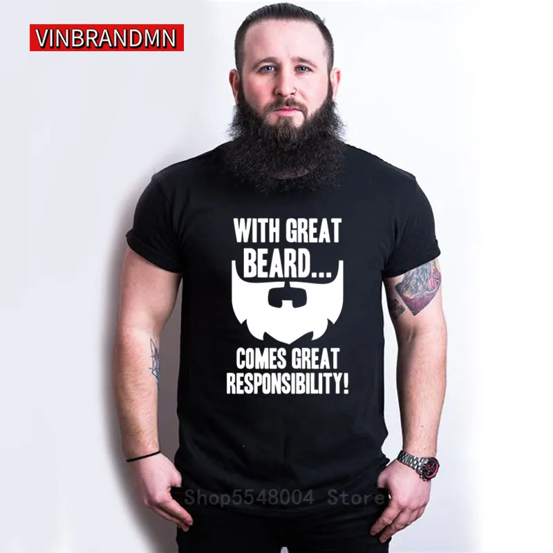 With Great Beard Comes Responsibility T Shirt Men Hip Hop James T-Shirt Cool Man Harden Symbolic Tee shirt Camisetas | Мужская одежда