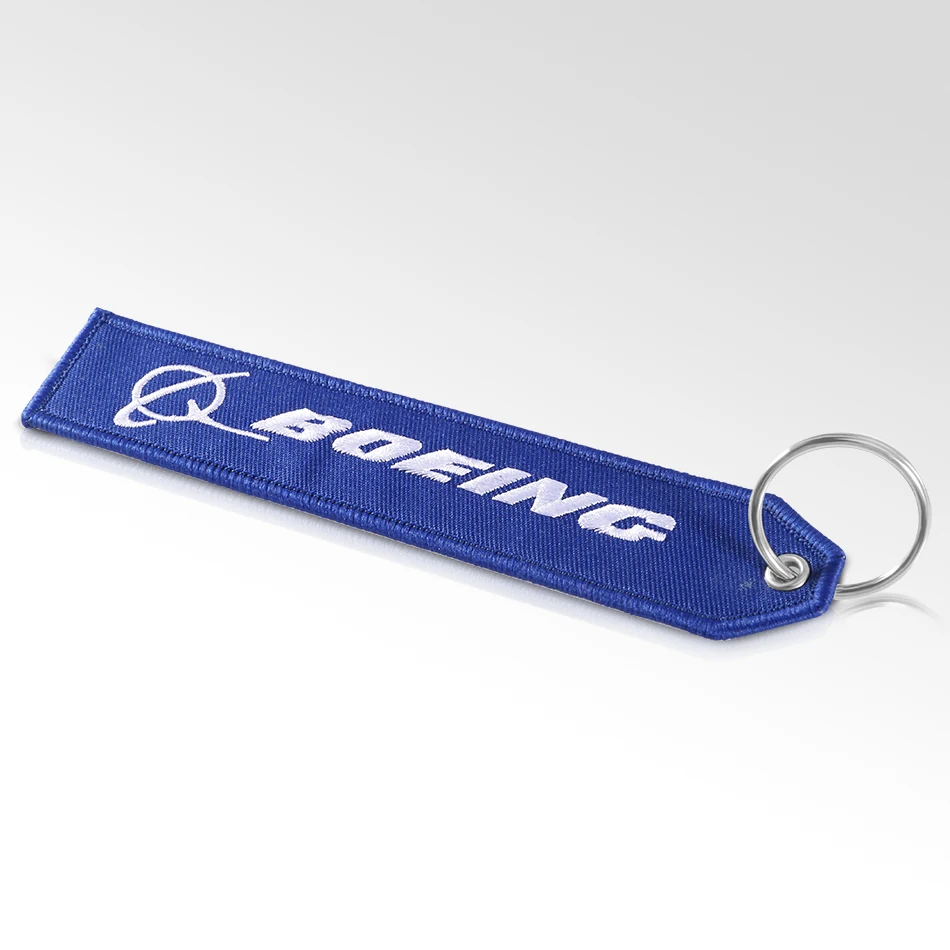 Blue Boeing Keychain Phone Straps Double-sided Embroidery Aviation Key Ring Chain for Aviation Gift Strap Lanyard for Mobile (3)