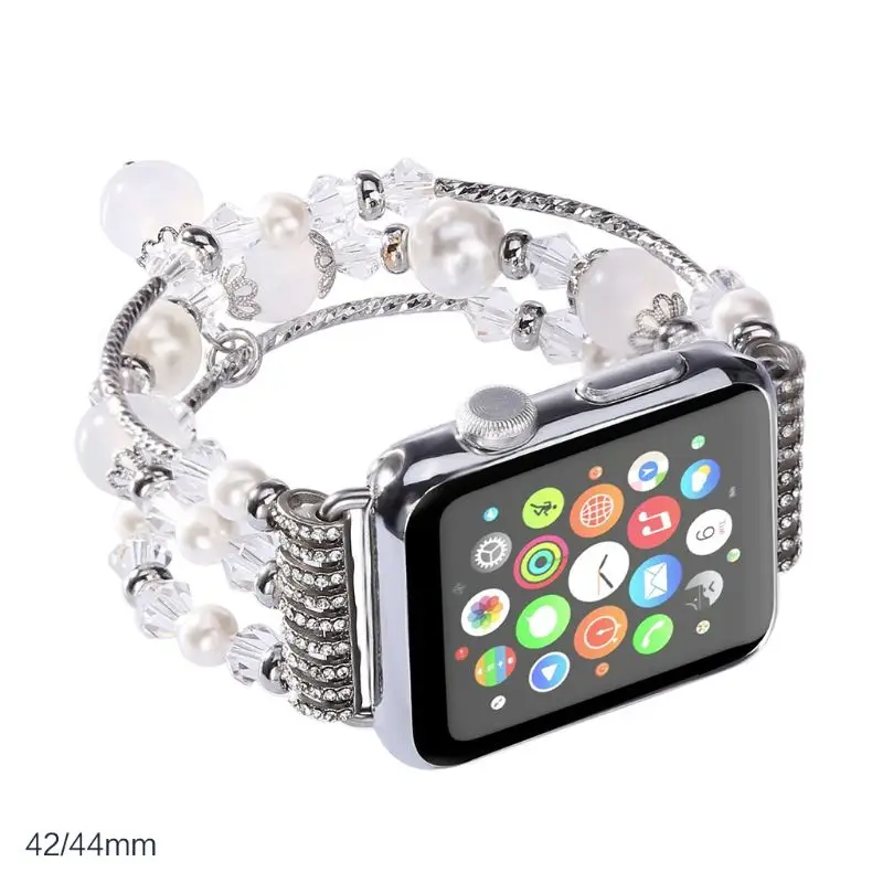 Агатовые полосы для Apple Watch ремешок для женщин модный браслет на запястье для iWatch 38/40/42/44 мм Ювелирные изделия для часов - Цвет ремешка: BW