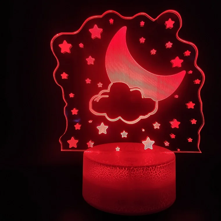 

The Stars and The Moon 3D Lamp Wonderful Prize for Child Multi-color for Bedside Decorative Led Night Light Lamp Fast Delivery