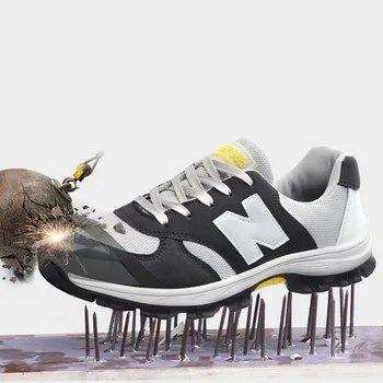 

Men Safety Shoes Breathable Summer Women and Men Shoes Anti-smashing Anti-piercing Men's Mesh Work Shoes Steel Toe