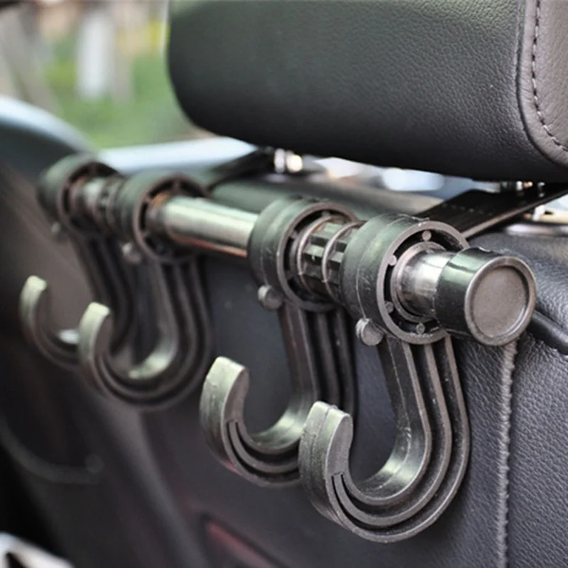 Practical Lengthen 4 hooks Car Vehicle Back Seat Headrest Organizer Hanger Storage Hook for Groceries Bag Handbag Durable