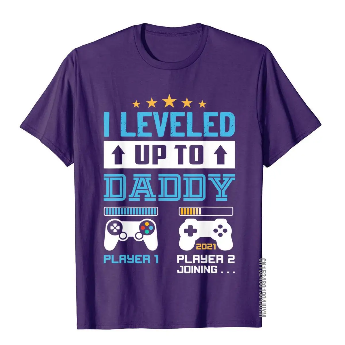 I Leveled Up To Daddy 2021 Funny Soon To Be Dad 2021 Gift T-Shirt__97A3172purple