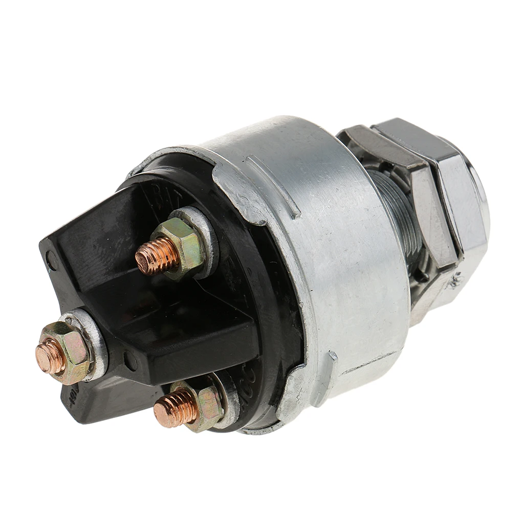 Silver Universal 3 Position Ignition Starter Key Switch With Momentary Start
