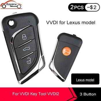 

KEYECU XHORSE Flip Type Wire Universal Remote Key 3 Buttons for VVDI Key Tool VVDI2 for Lexus model