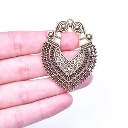 Vintage Boho Filigree Charms for DIY Jewelry Making - Set of 5 (Orange)