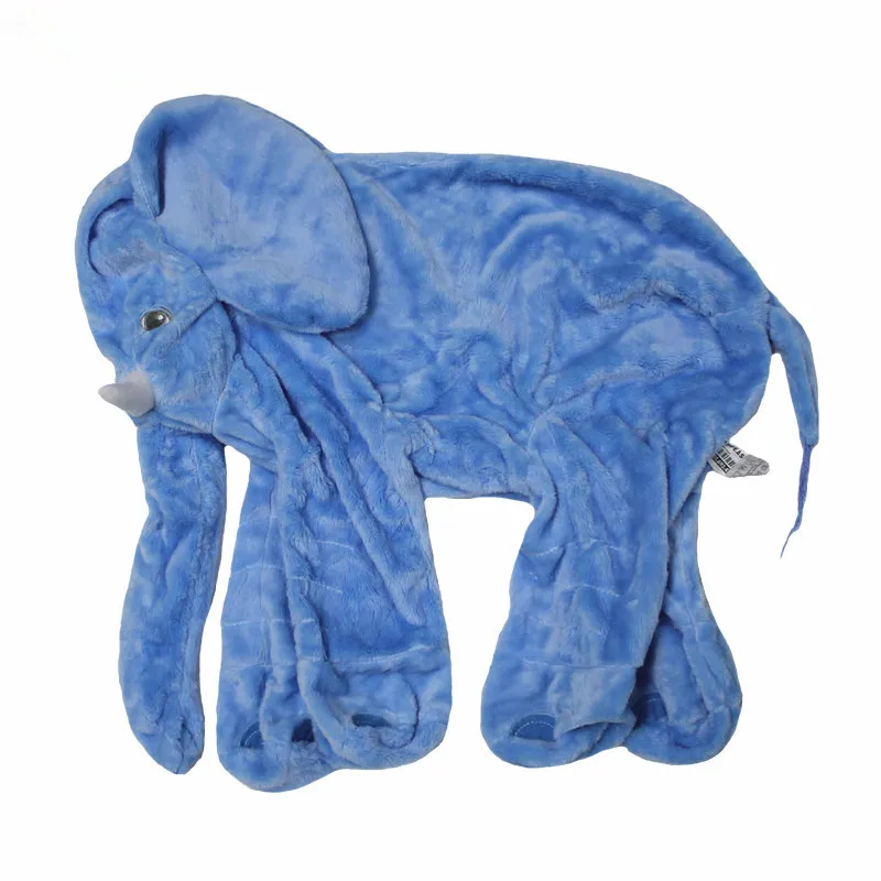 60 см гигантский слон кожа плюшевая игрушка без PP Хлопок Плюшевые животные мягкий слон детская подушка для сна детские игрушки - Цвет: Синий