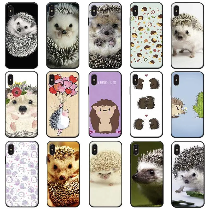 Hedgehog cute Animal Teacup Art Soft Silicone Phone Case for iPhone X XS MAX XR 7 8 6 6S plus 5S SE |