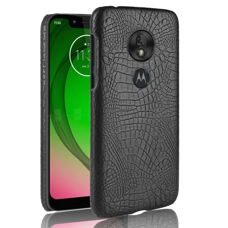 Para Motorola Moto G7 Play funda para Moto G7 Play Funda de cuero de plástico duro funda trasera Para Motorola Moto G7 Play funda para Moto G7 Play Funda de cuero de plástico duro funda trasera